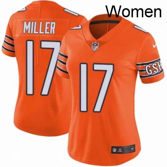Womens Nike Chicago Bears 17 Anthony Miller Limited Orange Rush Vapor Untouchable NFL Jersey